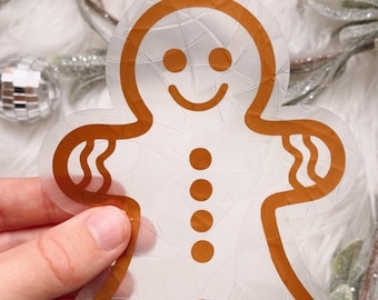 Gingerbread Man Suncatcher, Window Sticker, Rainbow Maker, Static Cling, Festive decor, Gift for the holidays