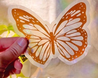 Butterfly Suncatcher Window Cling: Rainbow Maker Boho Decor