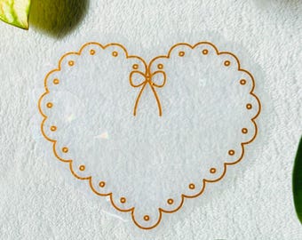 Scalloped Heart Suncatcher Sticker | Romantic Window Cling | Coquette Decor | Shabby Chic