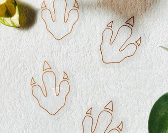 Dinosaur Tracks Suncatcher Stickers | Set of Four Mini Window Clings | Kids Room Decor | Gift for Grandkids