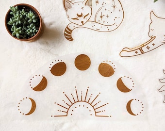 Moon Phases Suncatcher, rainbow maker, vinyl window cling, witchy decor, astrology lovers gift