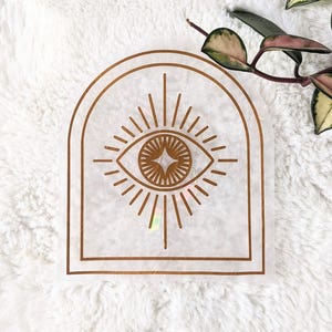 Evil Eye Suncatcher | Prismatic Arch Window Cling | Copper | Reusable and Moveable | No adhesive