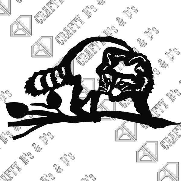 Racoon - Tree Art - Metal Bird - Download - Cut file, Digital, - Dxf, Svg, Png, Jpg, Ai, Dwg, Pdf.