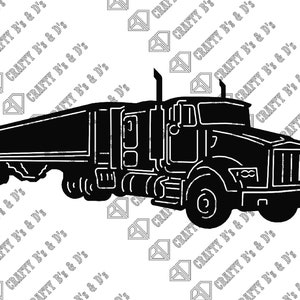 Semi - Trailer - Grain Trailer - Kenworth - Peterbilt - Download - Cut file, Digital, - Dxf, Svg, Png, Pdf, Ai, Dwg, Pdf.