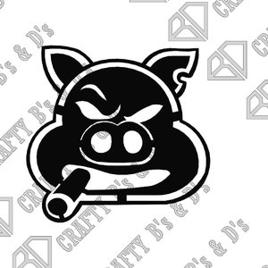 Pig - Angry Pig - Funny Pig - Cartoon Pig - Download - Cut file, Digital, - Dxf, Svg, Png, Pdf, Ai, Dwg, Pdf.