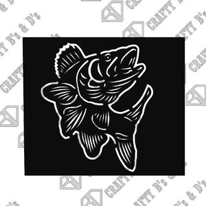 Fish - Animal - Pickerel - Download - Cut file, Digital, - Dxf, Svg, Png, Pdf, Ai, Dwg, Pdf.