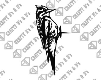 Woodpecker - Tree Art - Metal Bird - Download - Cut file, Digital, - Dxf, Svg, Png, Pdf, Ai, Dwg, Pdf.