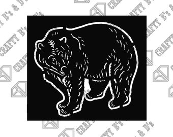 Bear - Animal - Wildlife - Grizzly - Download - Cut file, Digital, - Dxf, Svg, Png, Pdf, Ai, Dwg, Pdf.