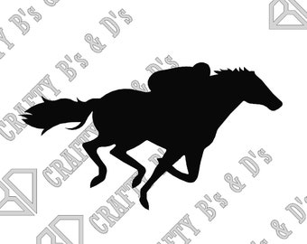 Horse and Jockey - Download - Cut file, Digital, - Dxf, Svg, Png, Pdf, Ai, Dwg, Pdf.