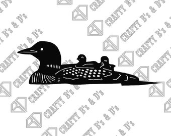 Loon - Tree Art - Metal Bird - Download - Cut file, Digital, - Dxf, Svg, Png, Pdf, Ai, Dwg, Pdf.