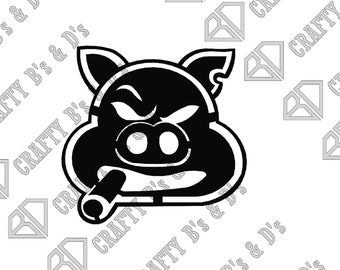 Pig - Angry Pig - Funny Pig - Cartoon Pig - Download - Cut file, Digital, - Dxf, Svg, Png, Pdf, Ai, Dwg, Pdf.