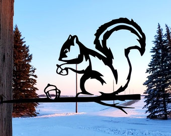 Metal Squirrel - Metal Bird - Steel Art - Tree Art - Decoration
