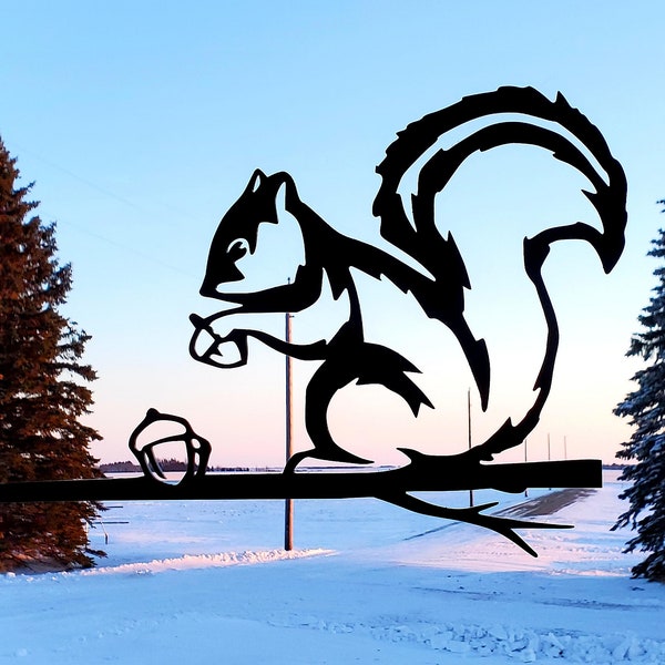 Metal Squirrel - Metal Bird - Steel Art - Tree Art - Decoration