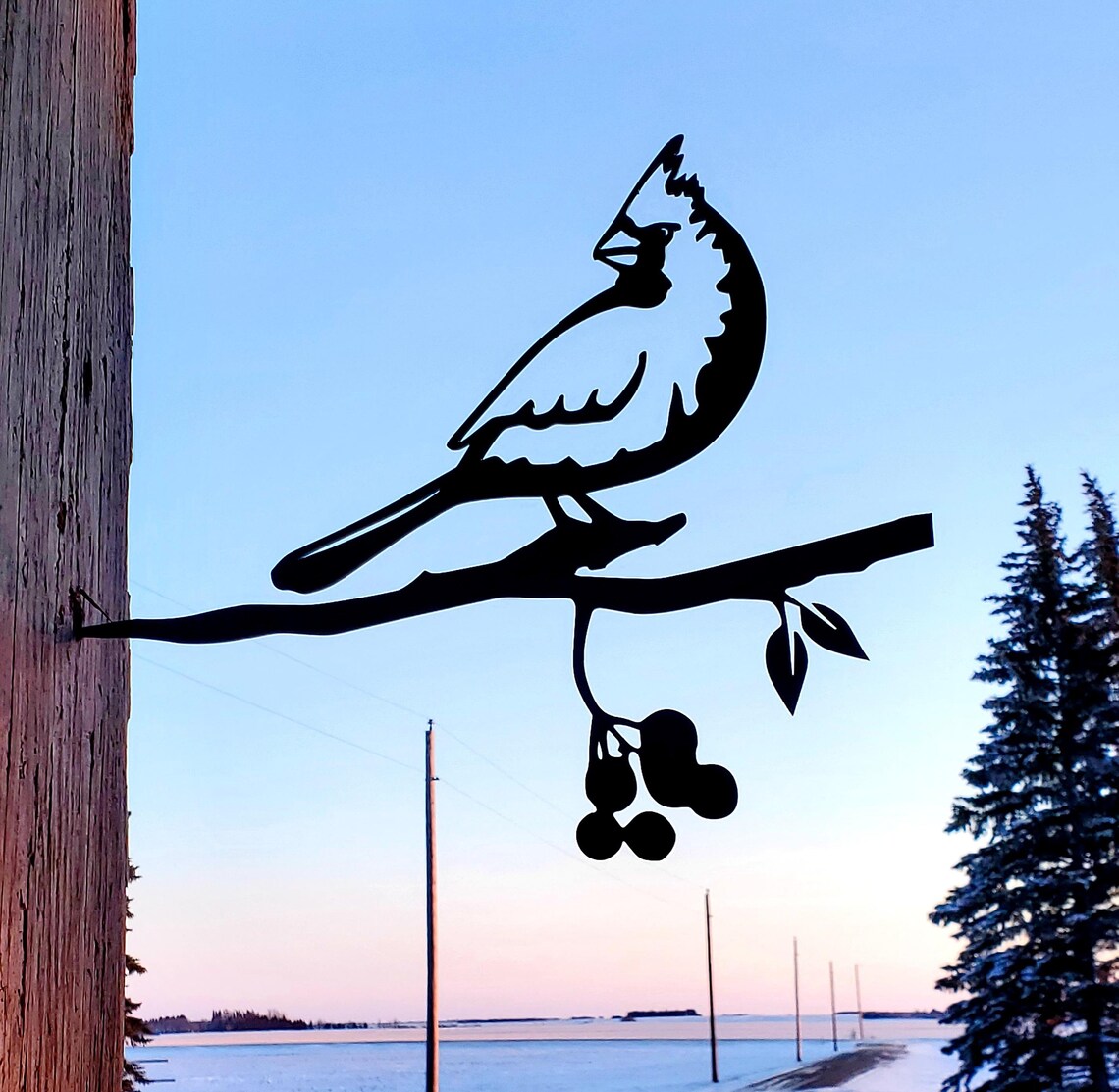 Metal Bird Cardinal Tree Art Decoration Steel Art Etsy
