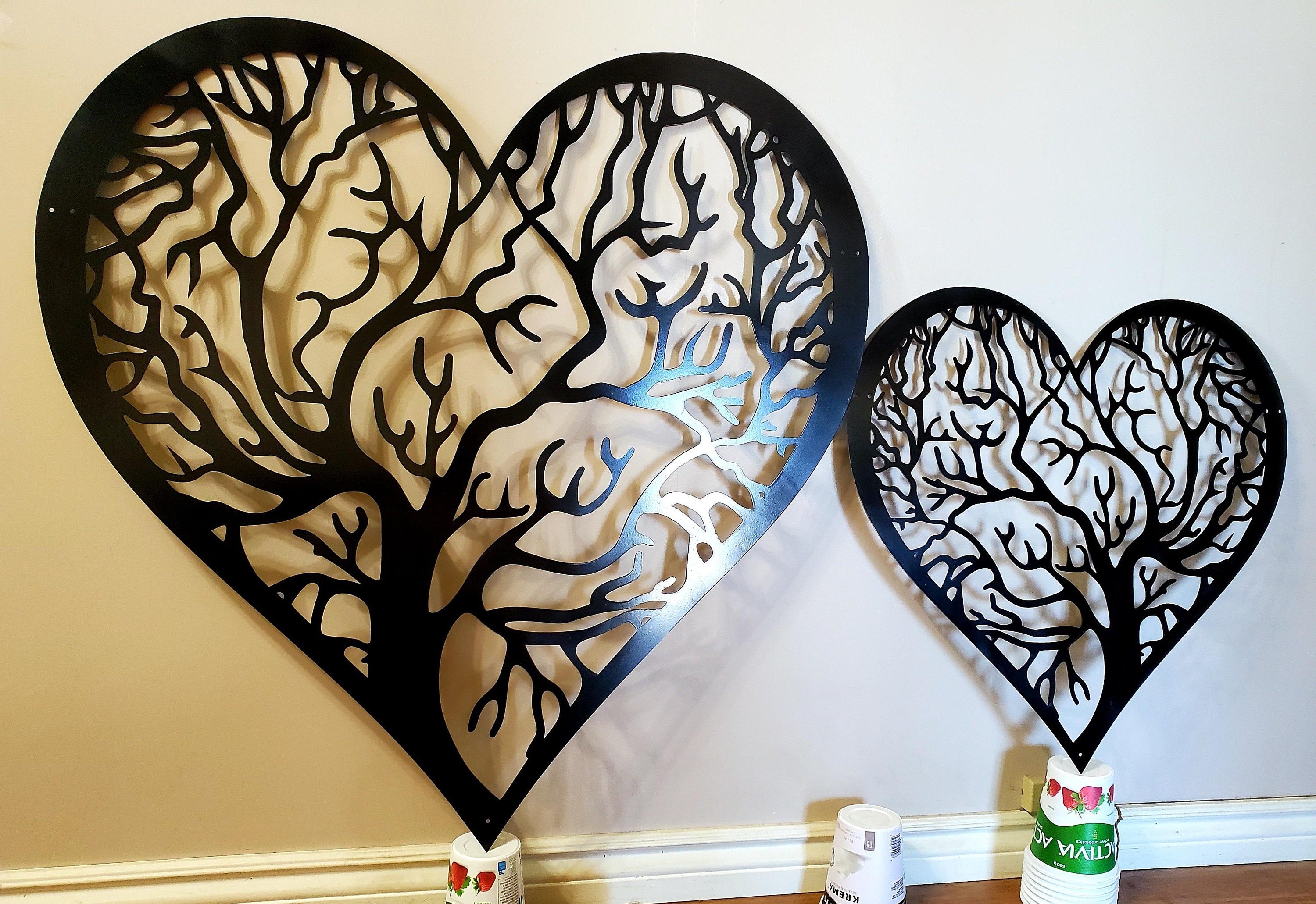 Heart Tree Metal Art Wall Art Steel Art Decoration Etsy