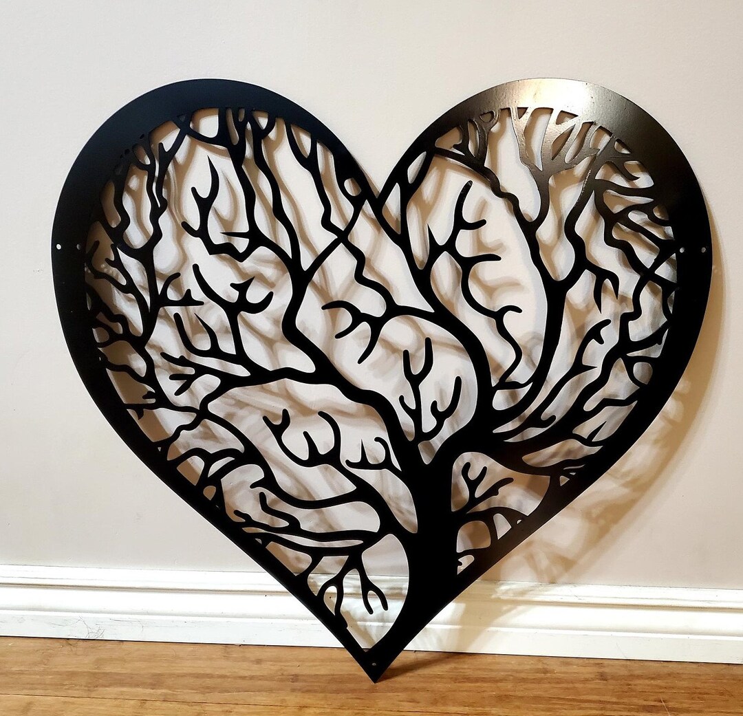 Heart Tree Metal Art Wall Art Steel Art Decoration Etsy