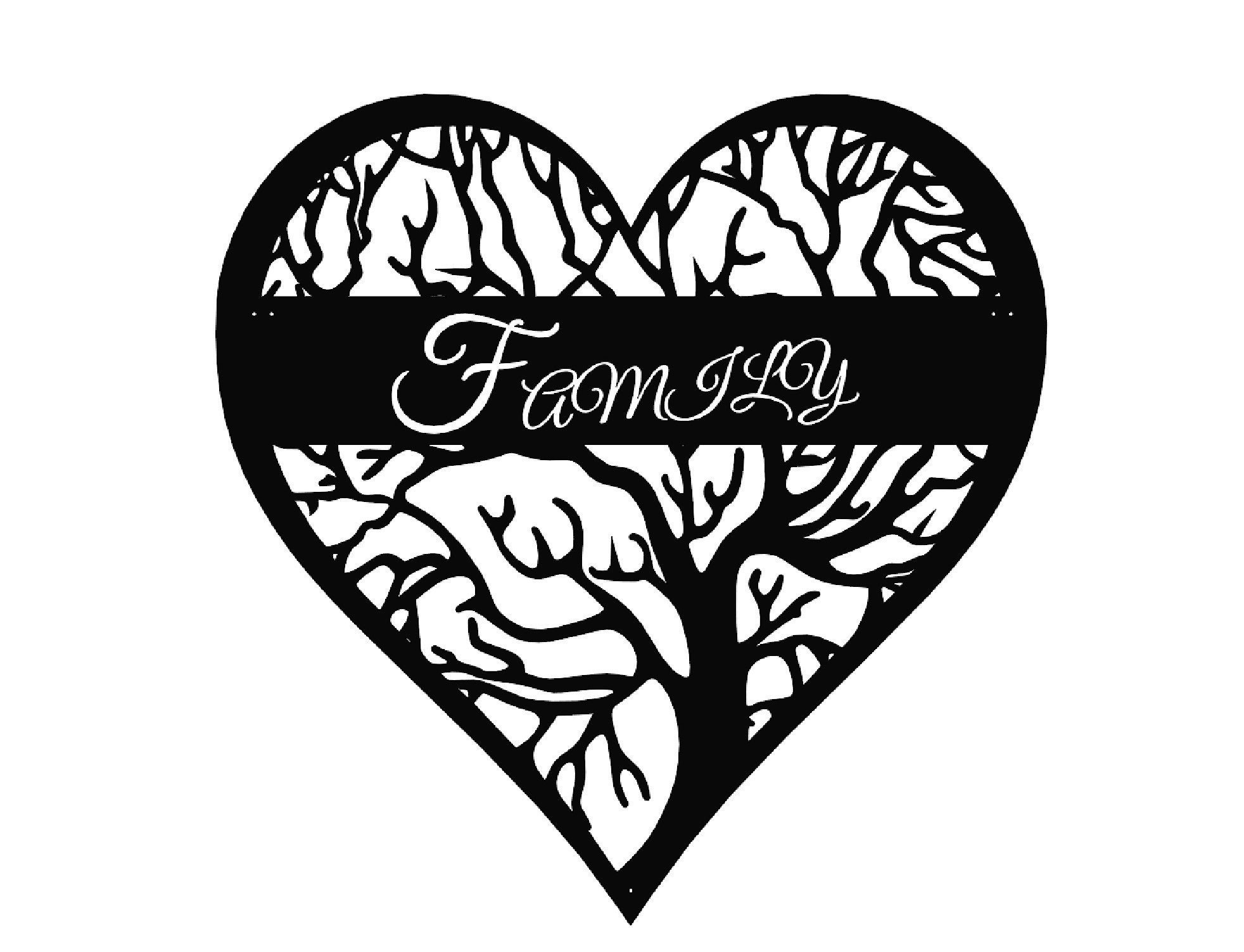Family Heart Tree Wall Art Metal Art Steel Art Etsy.de