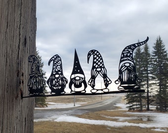 Metal Gnomes - Tree Art - Steel Art - Metal Art - Metal Bird - Decoration