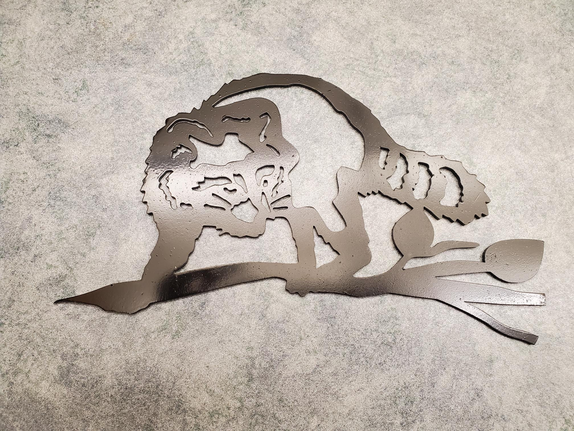 Metal Racoon Panel Metal Racoon - Steel Art - Metal Art - Metal Bird - Outdoor Art ...