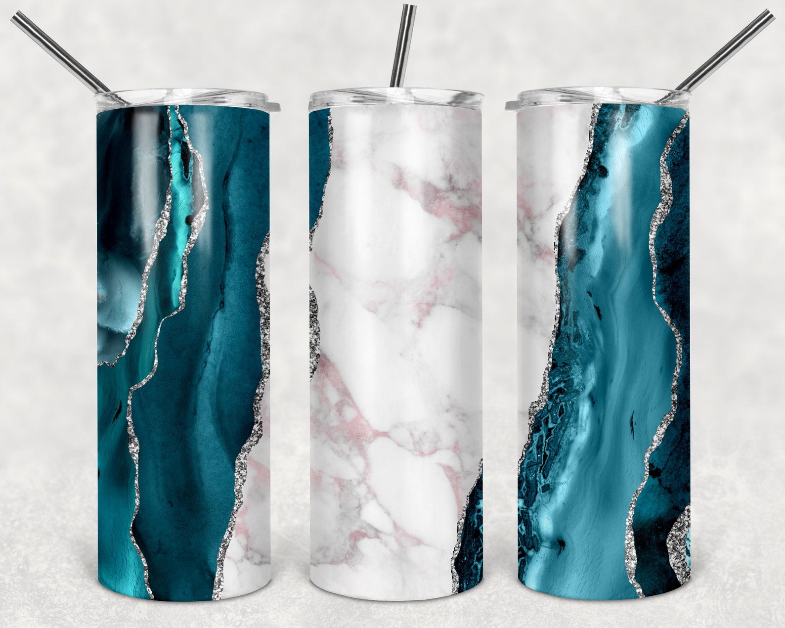 Colored Marble Custom Sublimated Tumbler 22 different Etsy