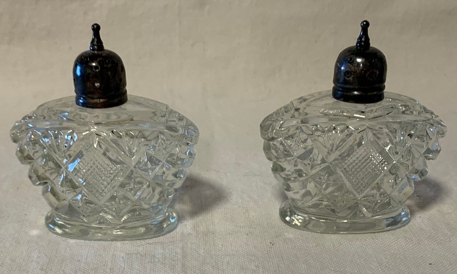 Vintage Glass Salt & Pepper Shakers Etsy