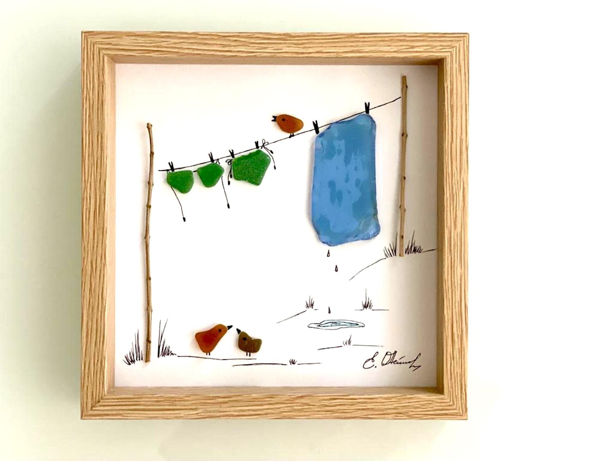 Collage d'images Carrées Dans Le Style Scandinave, Souvenirs de Plage