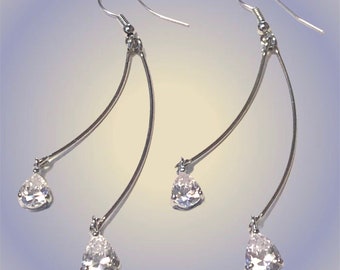 gorgeous dainty crystal drop earrings<3