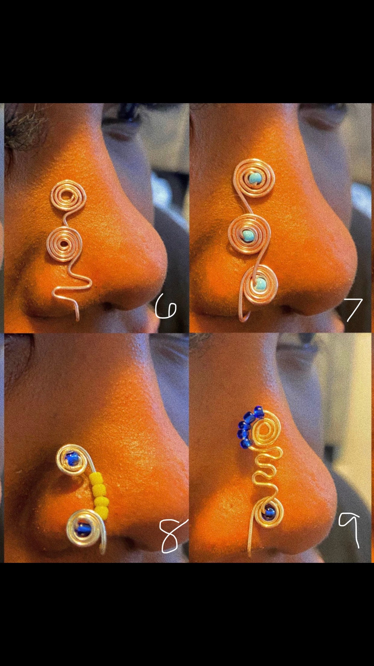 Hi guys these are my beaded nose cuffs. They come in a Etsy