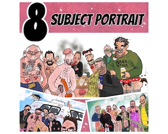 Bad portrait, funny art, silly caricature, funny caricature personalised, gag gift, Halloween, rude, cartoon portrait, family and friends