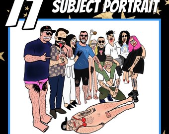 Custom digital portrait, caricature, funny caricature personalised, gag gift, Halloween, rude, cartoon portrait, family and friends