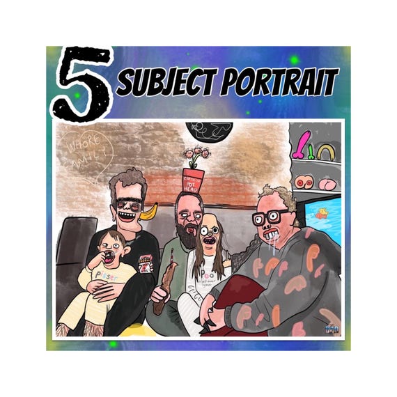 Prank gift, Funny gift, caricature portrait, digital personalised portrait, secret Santa, gag gift, gifts for him