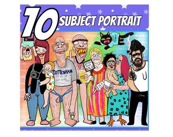 Custom digital portrait, caricature, funny caricature personalised, gag gift, Halloween, rude, cartoon portrait, family and friends