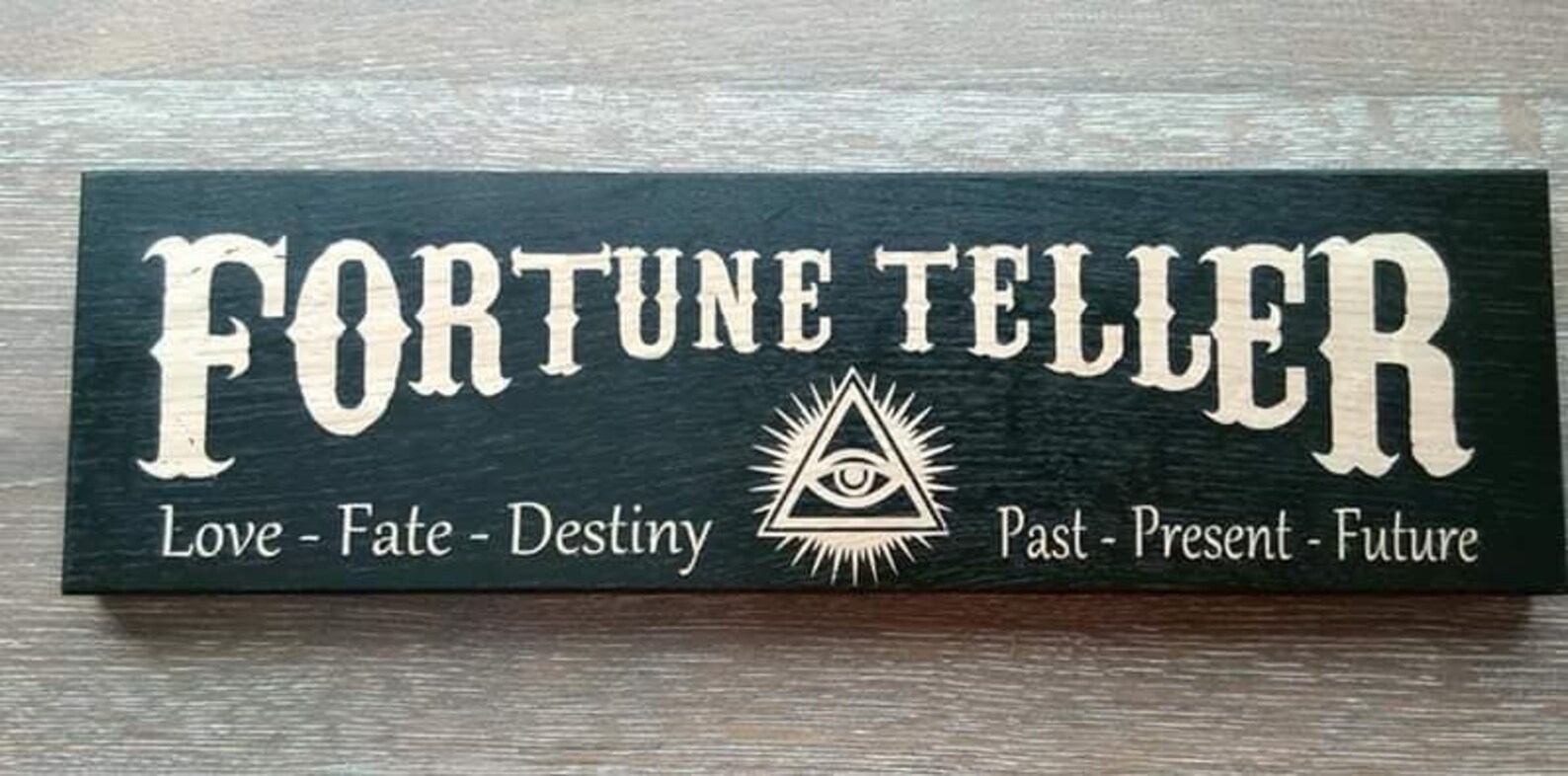 FORTUNE TELLER sign on reclaimed wood Etsy