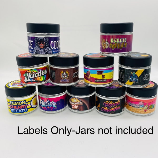 2 ounce glass jar sticker label packaging , JARS NOT INCLUDED