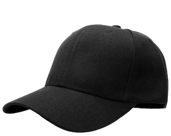 May include: A black baseball cap with a curved brim.