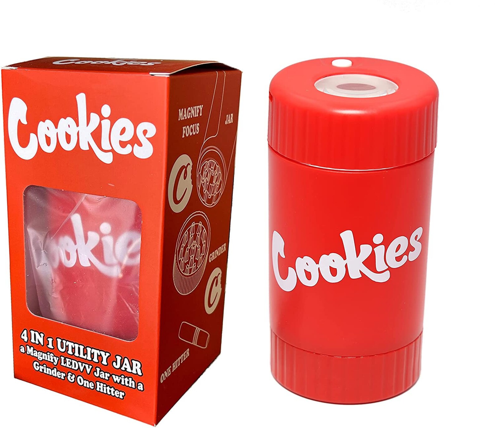 Cookies mag jar with grinder Airtight storage stash container Etsy