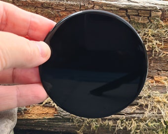 Black Obsidian Scrying Mirror, Crystal