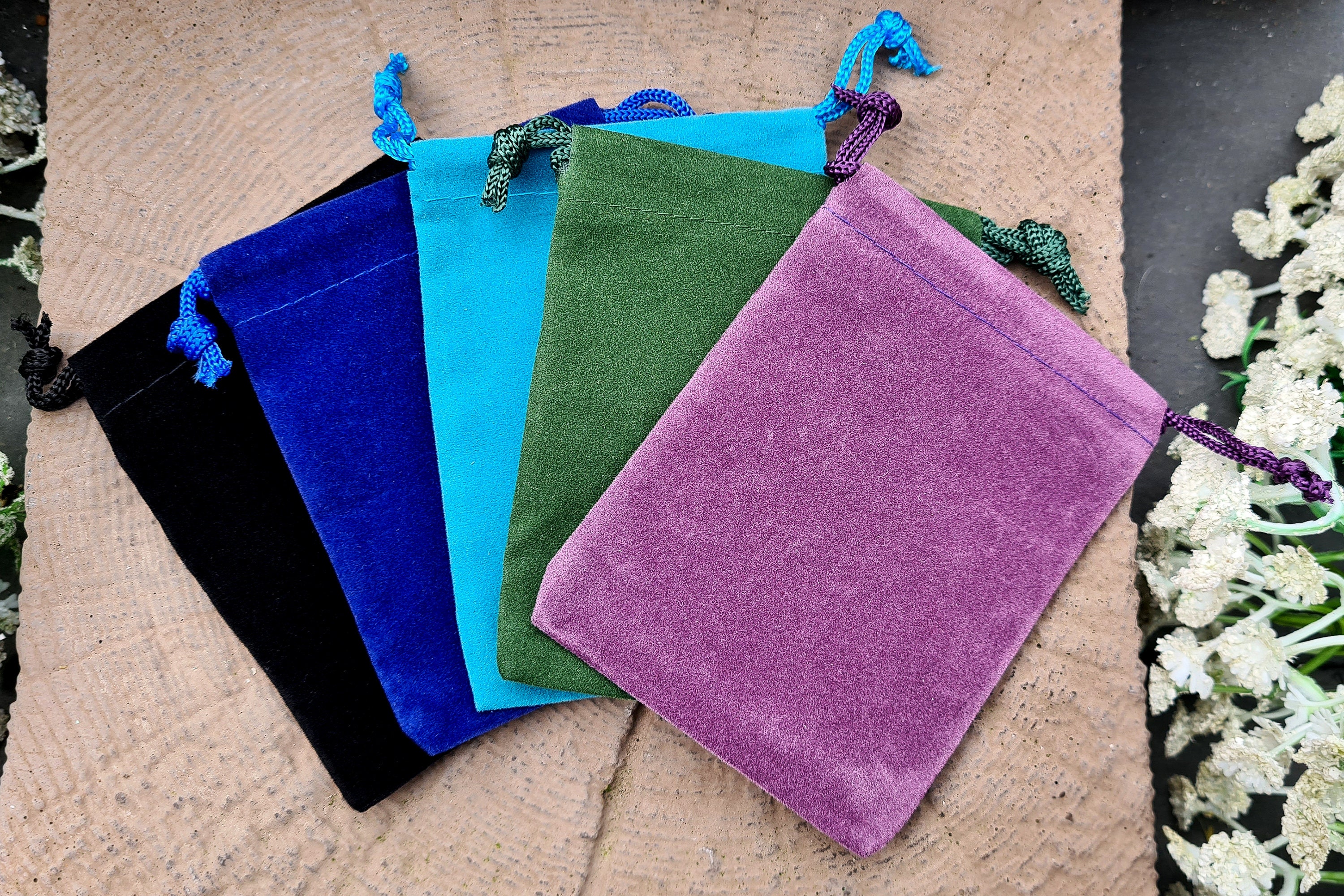 Velvet Jewellery Pouches 8cm X 10cm , Small Drawstring Gift Bags Thick Soft  High Quality 3.1x 3.9 