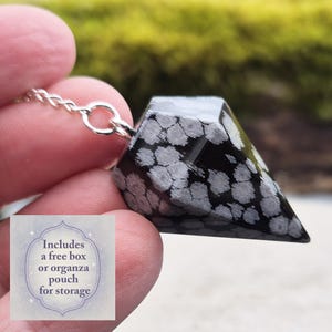 Snowflake Obsidian Crystal Pendulum - Dowsing & Divination Tool