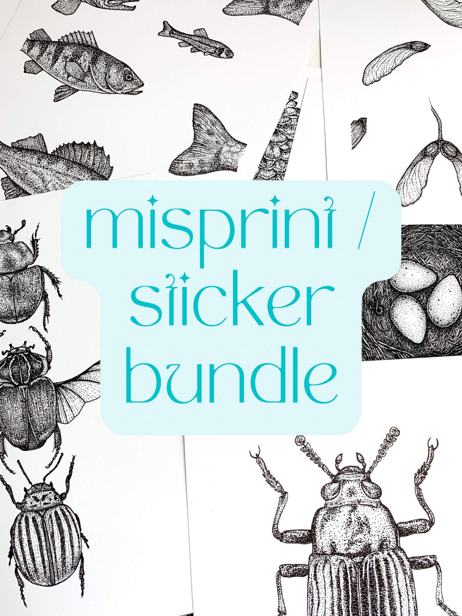 Misprints, Misprinted Art, Seconds Sale, Oopsies, Discounted Art, Vinyl Stickers Seconds, Cottagecore Art, Black Ink Drawings, Imperfect Art