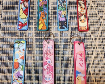 Embroidered Pocket Monsters Keychain: Anime Jet Tag Keyring