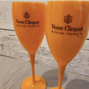 Veuve Clicquot Orange Acrylic Flutes New x 2