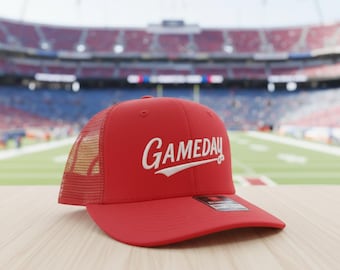 Royal Blue Red Team Sports Hat Game Day Cap