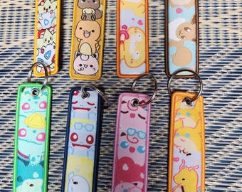 Pocket Monster Embroidery Keychains Pokemon Togepi Jigglypuff Dragonite Eevee