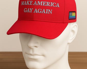 Make America Gay Again Stretch-Fit Cap, LGBTQ+ Pride Embroidered Hat