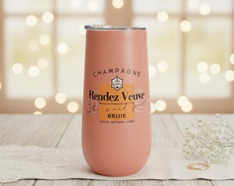 Pink Veuve Clicquot Bachelorette Bridal Tumblers 7 oz