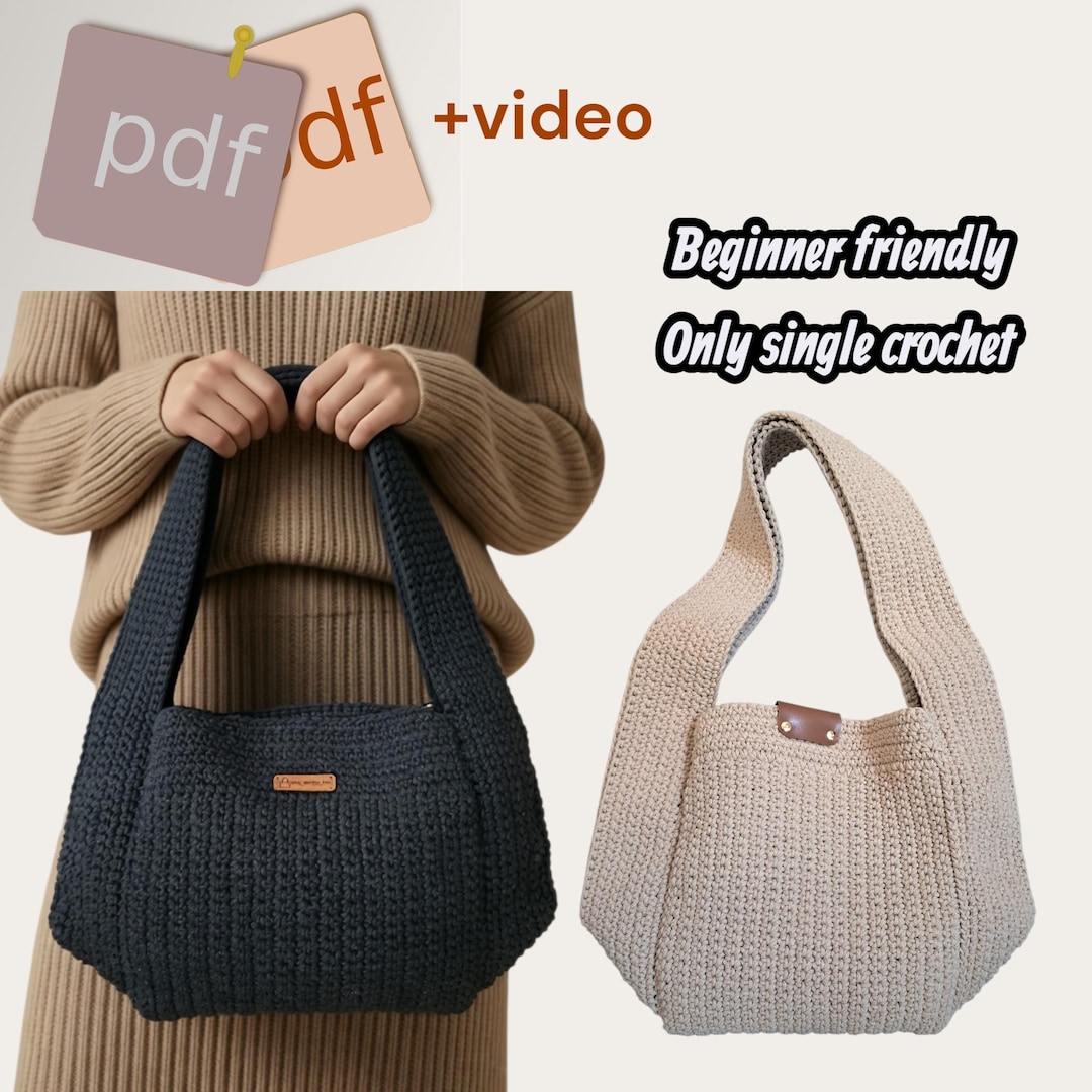 Easy Crochet Tote Bag Pattern PDF Beginner Friendly, Only Single ...