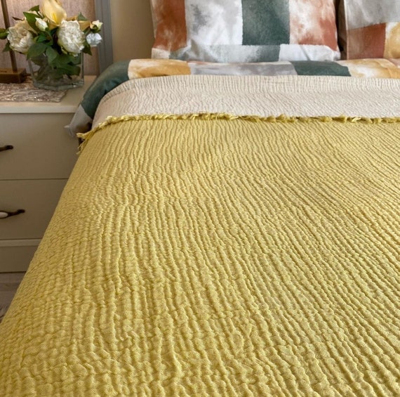 King Size Muslin Blanket 4 Layers Thick Color Options Etsy