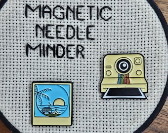 Camera Needle Minder Magnetic for Cross Stitch, Embroidery, Camera Magnetic Pin, or Photography Decorative Magnet - Polaroid Needle Minder