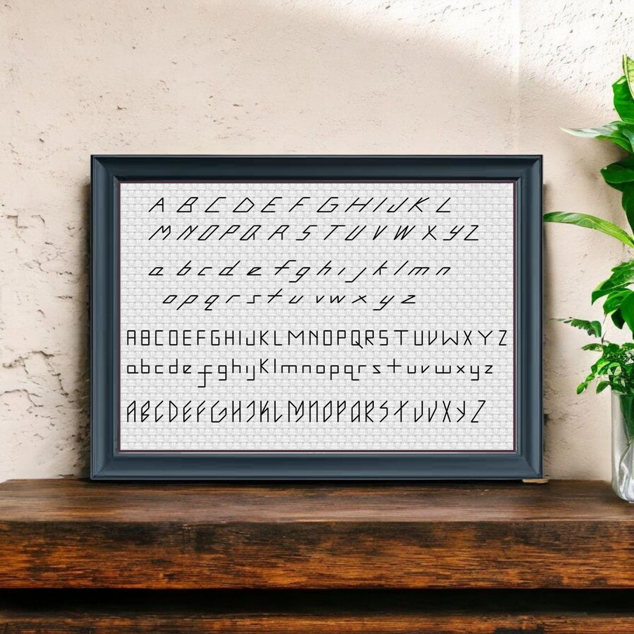 Winzige Schrift Kreuzstich Stickmuster PDF - Kleine Schrift - Modernes Alphabet Schrift Schrift - Digital Sofort Download